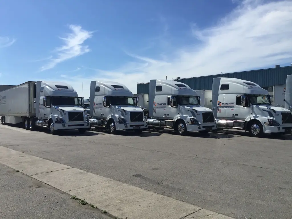 Fleet of ET Motor Freight dry vans.