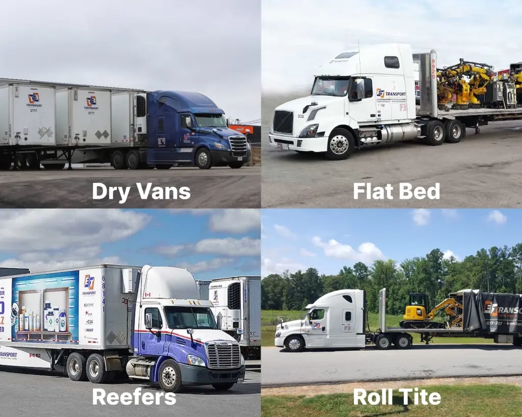 Variety of ET Motor Freight trailers